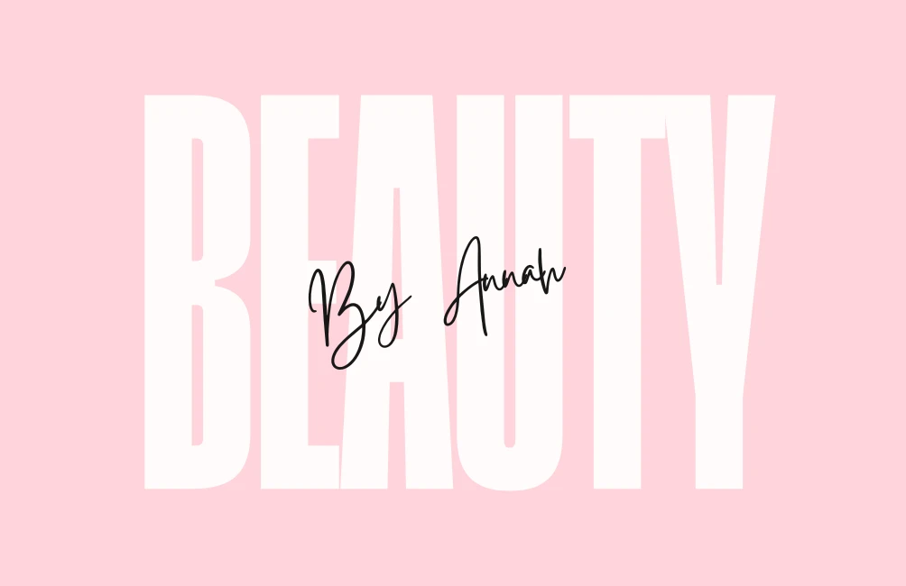 Loyalty card front with the word BEAUTY and the By Annah signature, pink version